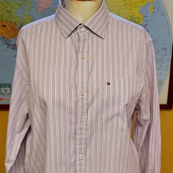 Tommy Hilfiger,  Mens sze Med,  Vintage,  Button Down,  Long Sleeves dress shirt - Picture 2 of 15